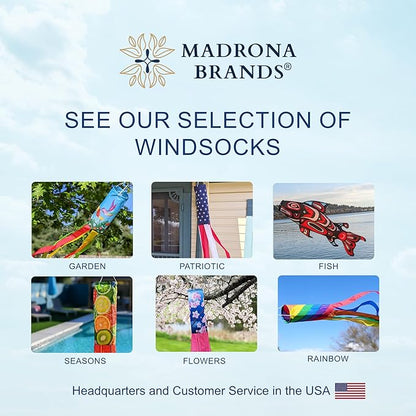 Madrona Brands Butterfly Windsock | Durable Outside Hanging Wind Decoration | Yard, Garden, Patio, Deck | 48 Inch