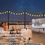 LETIANPAI 2 Pack String Light Poles,5 Ft Metal Poles with Fence Bracket for Outdoor String Lights,Outdoor Light Poles,Poles/Post/Stand for Outside