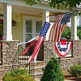 2 Pack American Flag Windsock, 40 Inch USA 4th of July Decorations Outdoor, Fade Resistant Stars & Stripes Patriotic Decor, Red White and Blue Wind Socks for Outside Memorial Day Yard Garden Decor