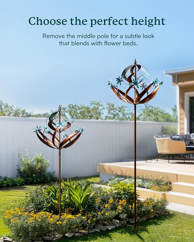 Wind Spinners Outdoor for Yard - Extra Large 86" H Metal Kinetic Yard Art, Wind Sculpture Spinner Garden Decor, Catches Every Breeze & Weather Resistant