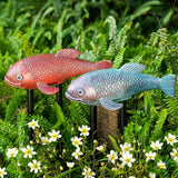 10.8" Resin Koi Pond Kit, 2Pcs Antique Koi Fish Garden Statues, Yard Pond Decor, Large Outdoor Statues Ornaments, Real Fish Sculpture Art, Garden for Outdoors