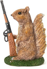 Garden Squirrel Guard Statue, Soldier Gnome - Woodland Friend Garden Decor Statues, Animal Gnome Statues, Waterproof Figure Indoor & Outdoor Lawn Squirrels Ornament Funny Decoration Gifts 6.7" H Gift