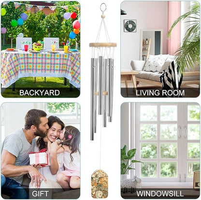 Wind Chimes for Outside,Many Flowers Bloomed Printed Cute Aluminium Windchimes Outdoors,Soothing Melodic Memorial Wind Chime for House Porch Patio Garden Balcony Decor
