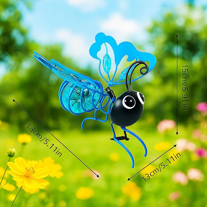 Solar Butterfly Lights Outdoor for Garden – Hanging Metal Insect Light with Hook, Waterproof Butterfly Decorations for Yard, Patio & Lawn, Holiday Gifts for Women & Kids (Sky Blue-1PC)