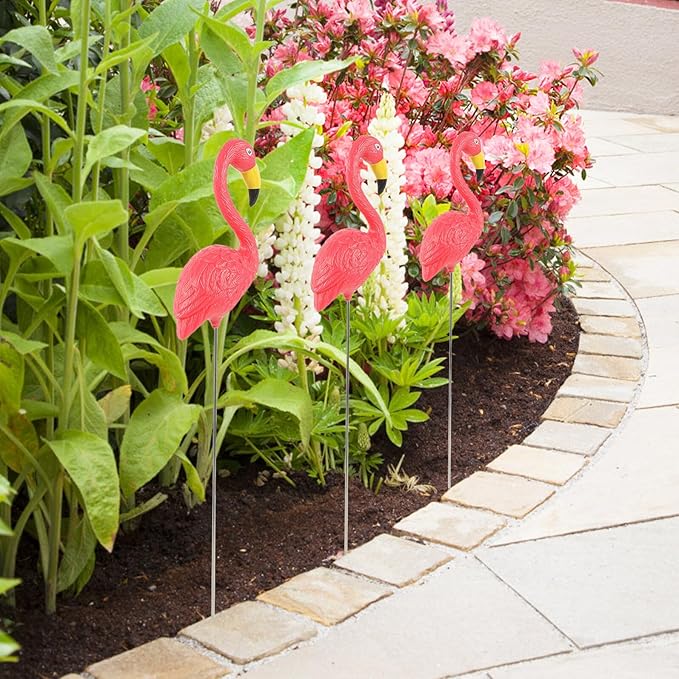Alasum Resin Flamingo Lawn Ornament with Detachable Legs Weather-Resistant Garden Statue for Outdoor Decor Miniature Landscape Home and Office Decoration