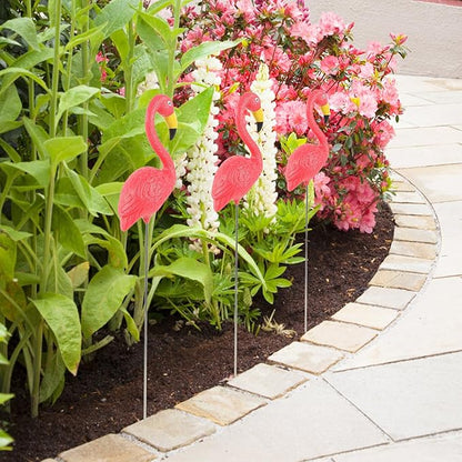 Alasum Resin Flamingo Lawn Ornament with Detachable Legs Weather-Resistant Garden Statue for Outdoor Decor Miniature Landscape Home and Office Decoration