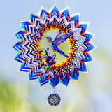 Hummingbird Gifts for Women, Hummingbird Wind Spinner, Birthday Gifts for Women Mom Grandma，12 inch 3D Stainless Steel Hanging Wind Spinners for Garden Decoration