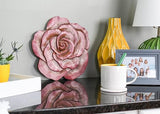 NAT & Jules Rose Flower Shaped Dimensional Indoor Outdoor 12 inch Cast Resin Decorative Garden Stepping Stone, Patio, Walkway Sculpture Yard Art, Colorful Blush