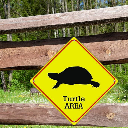 Sea Turtle Crossing Sign Caution Sea TurtleXing Sign Street Sign Wildlife Novelty Road Fence Wall Decor Warning Metal Tin Sign For Indoor Outdoor 12x12in