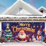 7 x 16 ft Christmas Garage Door Decorations Merry Christmas decorations Xmas Garage Door Cover, Happy New Year Hanging Banner for Home,Outdoor,Indoor,Party