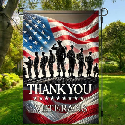 BlissYard Veterans Day Garden Flag 12x18 Inch, Thank You Veterans Double Sided Garden Flag for Outside Yard Decor, Military Veteran Garden Flags Veterans Day Yard Flag, Memorial Honor Gift for Veterans