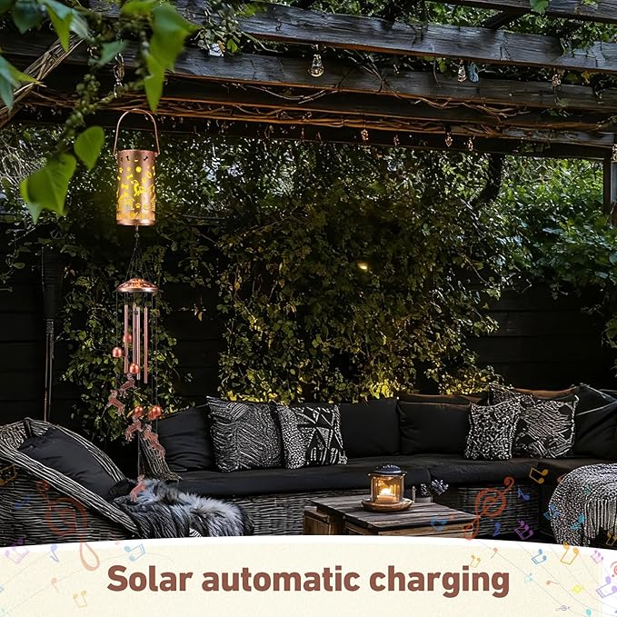 Retisee Dachshund Dog Design Solar Wind Chimes Outdoor Metal Dachshund Gifts Solar Light Windchimes Outside Indoors Christmas Decoration Birthday Gift for Home Lawn Porch Patio Garden Yard