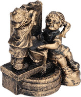 Pwshymi Little Boy Girl Playing Water Statue Standing Sculpture Fountains Outdoor Water Fountains Garden Fountains Outdoor Ornament for Home Decoration Art