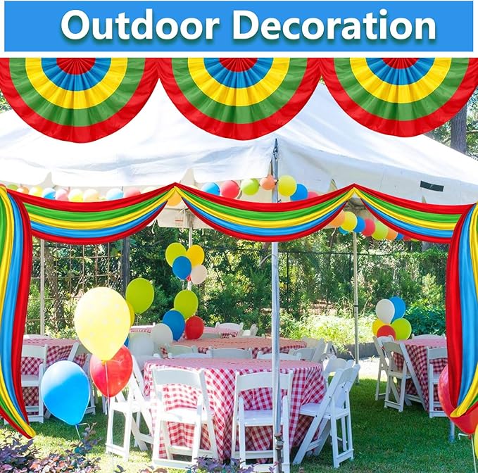 3Pack Colorful Bunting Banner Flags Decoration Birthday Party Bunting 2x20Ft Bright Color Bunting Flag Decor Outside Summer Party Multi-Color Stripes Bunting Decoration Party Garden Porch Classroom & Easter Décor