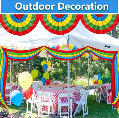 3Pack Colorful Bunting Banner Flags Decoration Birthday Party Bunting 2x20Ft Bright Color Bunting Flag Decor Outside Summer Party Multi-Color Stripes Bunting Decoration Party Garden Porch Classroom & Easter Décor