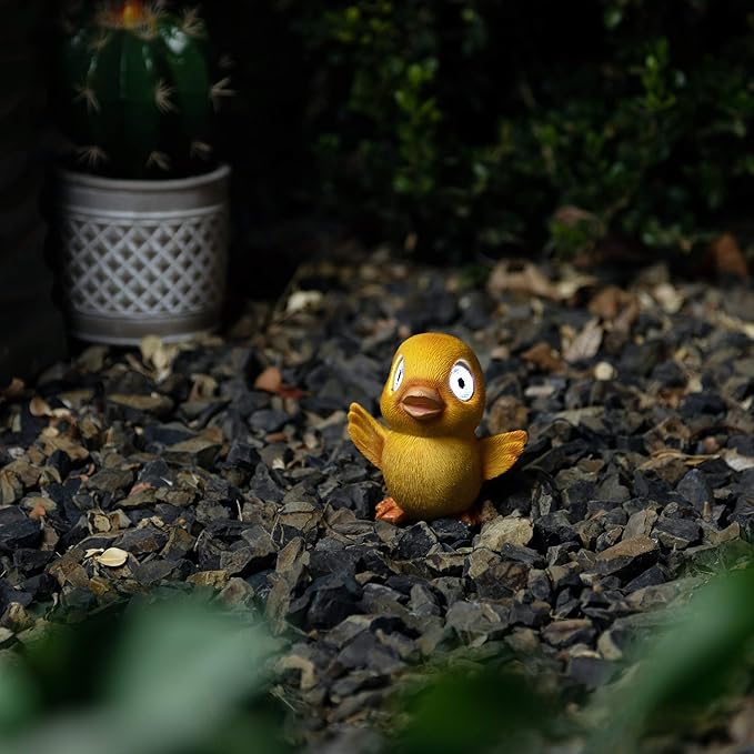 Solar Garden Baby Duckling Decoration (Set of 2) | Outdoor Yard Decor - Lawn Ornaments | Solar Decorative Lights for Patio, Balcony, Deck | Weather Resistant - LED | Housewarming Gift (Set of 2)