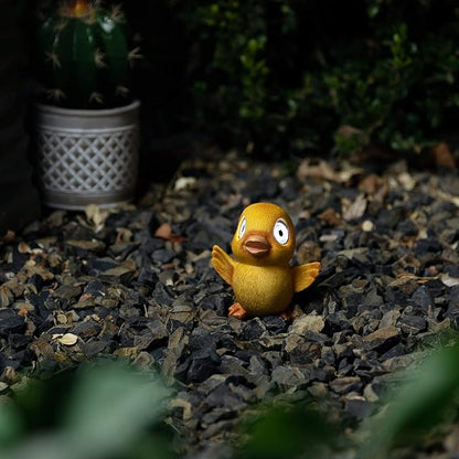 Solar Garden Baby Duckling Decoration (Set of 2) | Outdoor Yard Decor - Lawn Ornaments | Solar Decorative Lights for Patio, Balcony, Deck | Weather Resistant - LED | Housewarming Gift (Set of 2)