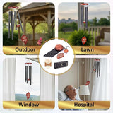 Wind Chimes for Outside – Memorial Wind Chimes 32" for Loss of Loved One with Leaf Spinner, Bereavement & Sympathy Gift, Soothing Tones, Bronze Finish