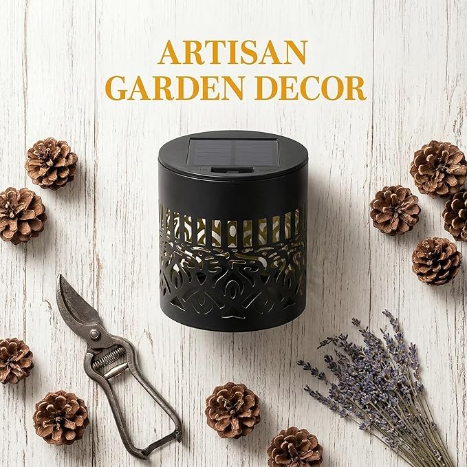 Decorative Solar Mandala Lights, Metal Solar Powered Outdoor Deck Step Wall Lights, Mandala Theme Waterproof Fence Light for Garden Post Patio Backyard Yard Decor (4)