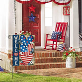 AVOIN colorlife Patriotic 4th of July Welcome Garden Flag 12x18 Inch Double Sided, Memorial Day American Stars and Stripes Love Heart Yard Outdoor Decoration