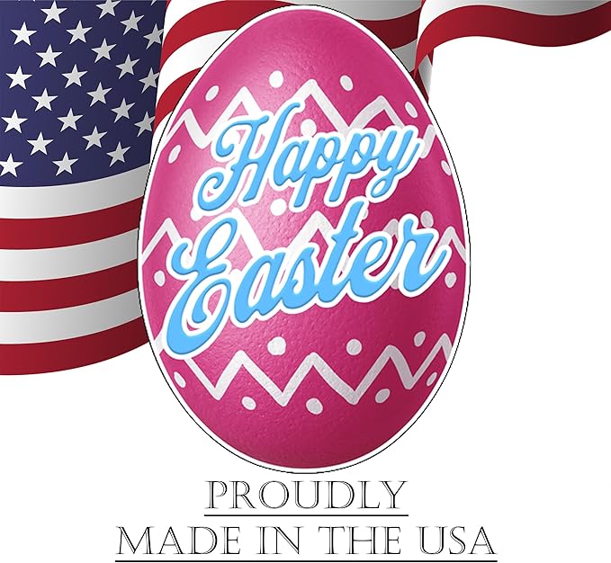 Happy Easter Classic Yard Sign Home Decor Lawn Decoration With Stakes Easter Egg (Pink)