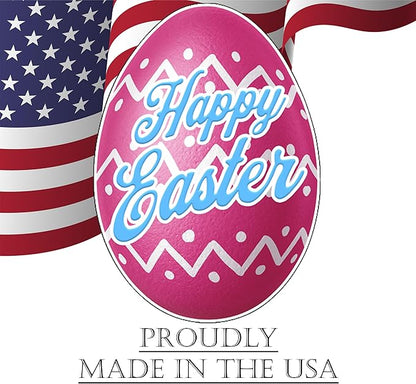 Happy Easter Classic Yard Sign Home Decor Lawn Decoration With Stakes Easter Egg (Pink)