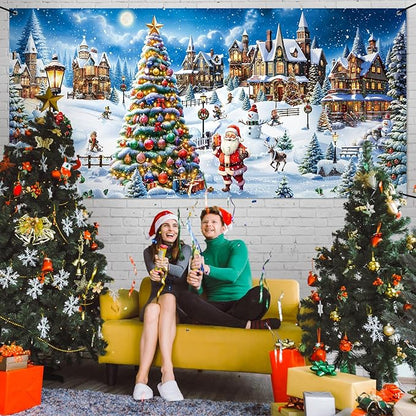 Panelee Christmas Garage Door Decoration 7x16ft Large Christmas Village Garage Door Banner Xmas North Pole Hanging Banner Decoration for Home Yard Xmas Theme Party Outdoor Wall Decor (North Pole)