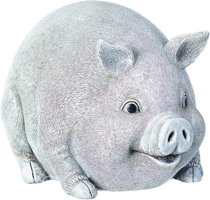Roman - Pig Bluetooth Speaker Pudgy Pal, 6" H, Garden Collection, Resin and Stone, Decorative, Gift, Home Outdoor and Indoor Decor, Durable, Long Lasting