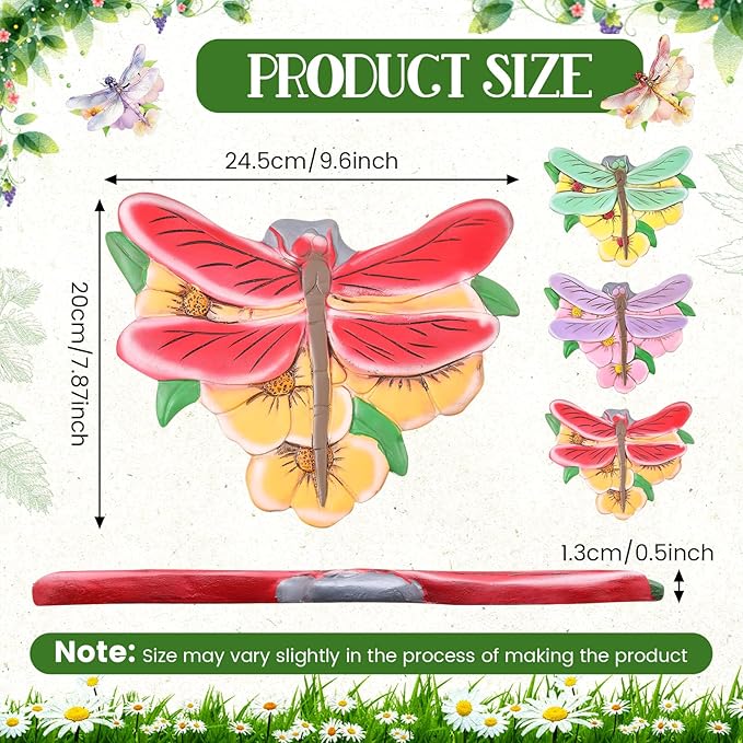 Yalikop 3 Pcs Dragonfly Stepping Stones Resin 7-10inch Decorative Stepping Stone Dragonfly Outdoor Garden Decorations for Garden Patio Walkway Sculpture Yard Art