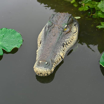 Floating Alligator Head Decoy, Pond Accessories Alligator Pool Float, Fake Gator Head, Duck Deterrents for Pool and Pond, Outdoor Pool Decor Crocodile Head for Decorations