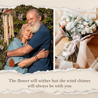 Leebbsin 60th Wedding Anniversary Wind Chime, Happy 60th Anniversary Romantic Gifts for Couple, Parents, Wife, Husband, Friends, Diamond Anniversary's Keepsake Gifts Ideas-Large 36''