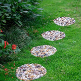 Qualdout River Rocks Stepping Stones Pavers Outdoor for Garden Walkway, Decorative Pebbles Polished Gravel for Backyard Lawn Patio Pathway Landscaping, Set of 6 (Roundness)