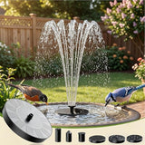 Solar Fountain for Bird Bath: Floating Mini Solar Powerd Water Fountain Outdoor with 6 Nozzles 2026 Upgraded Mini Fountains Pump for Brids Bath Garden Pond Pool