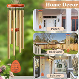 Memorial Wind Chimes for Loss of Loved One, Windchimes in Memory of a Loved One Outdoor Remembrance/Condolences/Sympathy/Bereavement Gifts for Loss of Mother Father Husband, 32" Gold
