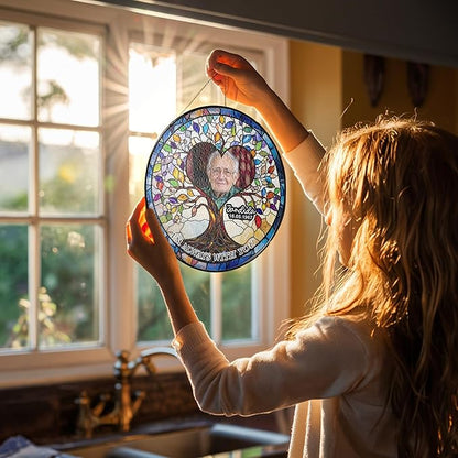 NAZENTI Custom Memorial Photo Gift for Grandpa, Keepsake and Remembrance, Sympathy in Memory of Loved One Gifts, I'm Always with You Gifts Sympathy Personalized Stained Glass Window Hanging