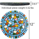 Garden Decoration - Mosaic Stepping Stone - Patio Decoration Stone 12 Inch (Blue)