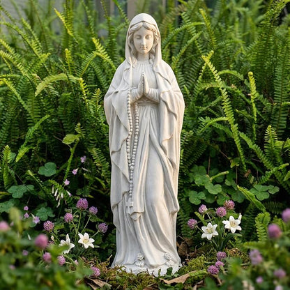 Virgin Mary Praying Statue 29.3 Inch Tall Religious Magnesium Oxide Stone Decorations Statue Outdoor Garden Clearance for Home Lawn Yard Patio Hallway Decor Sculpture