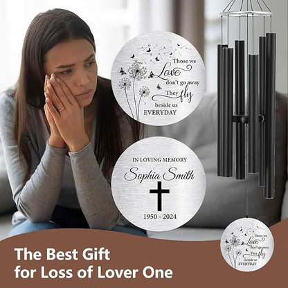 ASTARIN Personalized 30" Bereavement Wind Chimes for Outside, Memorial Gift in Remembrance of a Loved One, Sympathy Gift for Loss of Mother Father Husband, Garden Patio Decor
