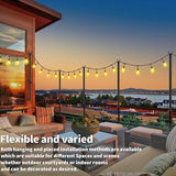 AHRLHR 5 Ft String Light Poles 2 Pack, String Light Poles for Outside with Fixing Clips,Hanging Light Poles for Deck Fence Garden Backyard Wall Bistro,Metal Poles for Outdoor String Lights