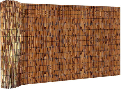 KOIUEYW Bamboo Reed Fencing, Light Russet Bamboo Screens Outdoor, Decorative Privacy Screen Reed Curtains for Patio Balcony Garden Backyard, 5 x 10 FT