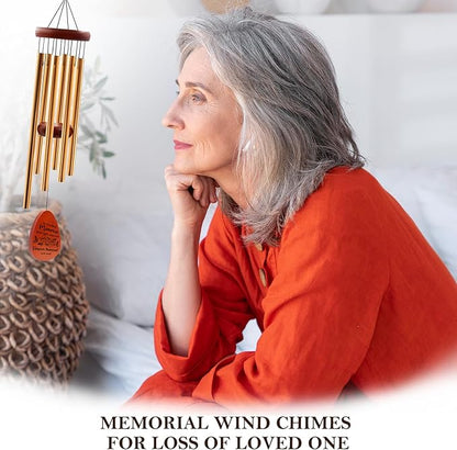 Memorial Wind Chimes for Loss of Mother Father - Sympathy Gifts for Loss of Loved One - in Memory of Mom Dad Gifts - Bereavement Gift Idea, Remembrance Wind Chimes, 25.5"