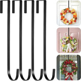 Wreath Door Hanger, Over Door Hook, 15" Long Plant Hangers Outdoor, Metal Garden Fence Plant Hooks for Hanging Planters, Flower Baskets or Pots, Bird Feeders, Festival Decorations (SSF4)
