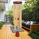 Large Aluminium Wind Chimes Outside, Soothing Melodic Memorial Sympathy Wind Chime, Suitable Outdoor Garden Decor, Gift for Mom Women Neighbors (Gold Wind Chimes-36)