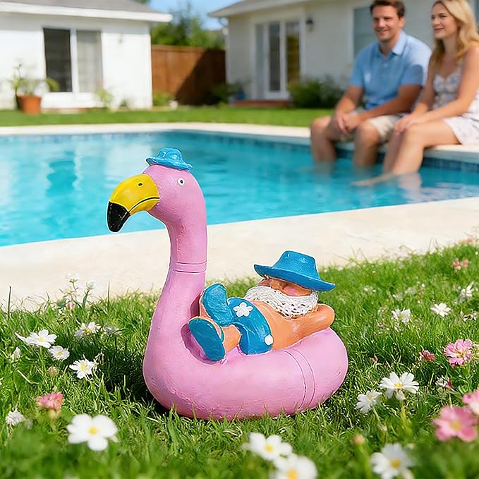 Teaeeno Pink Flamingo Figurines, Resin Bird Sculpture, Mini Flamingo Ornaments for Coastal Home Wedding Decor, Housewarming Flamingo Gifts for Lady, Tropical Holiday Decor on Desk