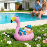 Teaeeno Pink Flamingo Figurines, Resin Bird Sculpture, Mini Flamingo Ornaments for Coastal Home Wedding Decor, Housewarming Flamingo Gifts for Lady, Tropical Holiday Decor on Desk