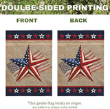 Patriotic Garden Flag American Star Freedom Independence Day Theme Yard Flags Lawn Porch July Fourth 4th of July Memorial Day House Banners Double Side Home Decoration 12x18 Inch