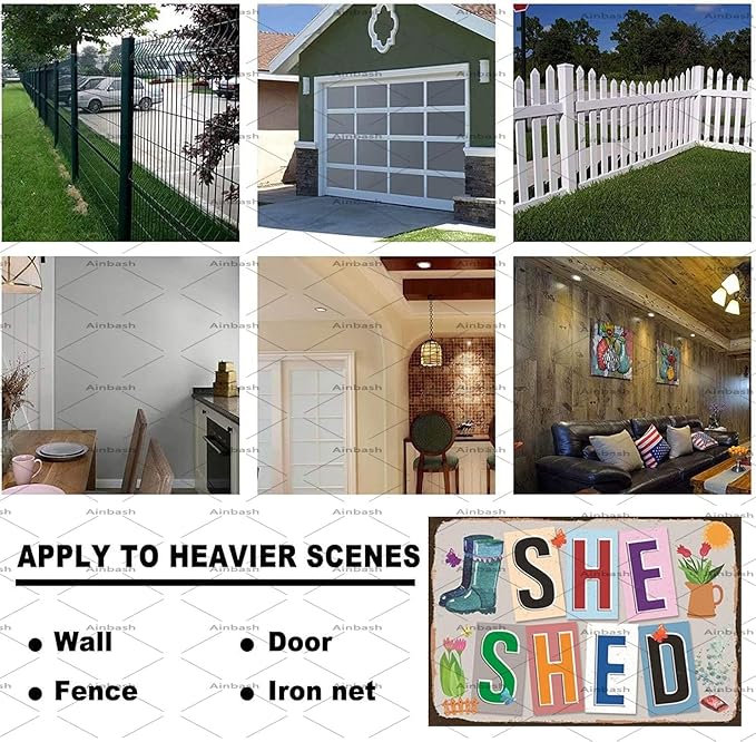 She Shed Sign She Shed Entryway Decor Vintage Decor Home Garden Patio Wall Decoration Woman Cave Sign 12x8 Inch
