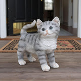 Orange Standing Cat Statues Outdoor Decorative, Cat Memorial Statue for Yard Lawn Patio Porch, Garden Pet Grave Marker Figures,