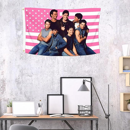 3x5 Foot The Outsiders Decorative Flag with 2 Brass Grommets for Indoor Outdoor, Double Stitched, Wall Hanging Tapestry Room Decor, College Dorm Decorations (PINK AMERICAN, 3x5 ft)