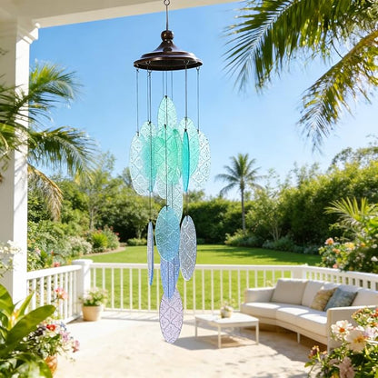 MUMTOP Wind Chimes for Outside, Stained Glass Wind Chime Windchimes for Patio, Outdoor,Garden,Yard,Coastal,Window,Home Decor or Gifts for Women